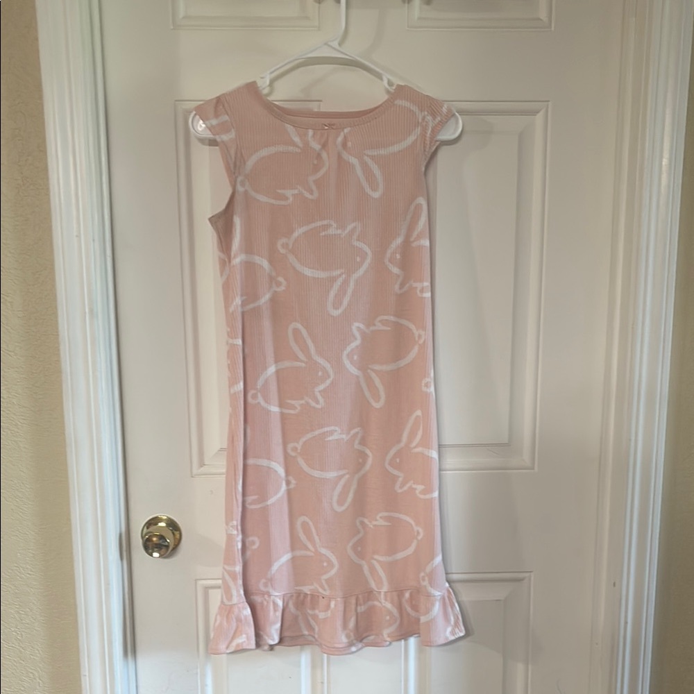 Pink Bunny Print Kids Dress